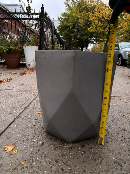 Modern Matty Grey Planter – 12" Diameter x 14" Height | NYC Indoor Garden Essential